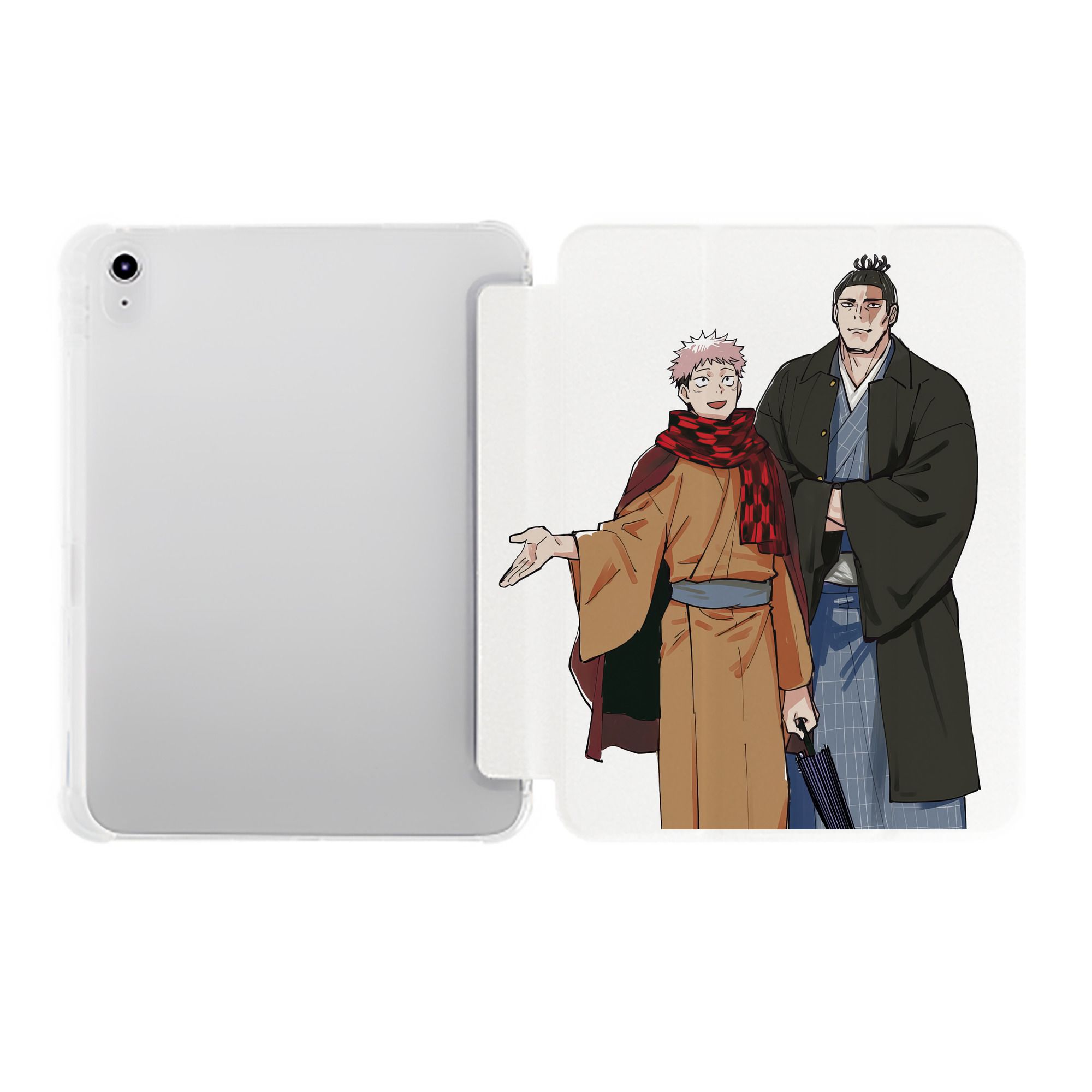 （画像用） 呪術廻戦 Jujutsu Kaisen IPad ケース ペン収納付き 三つ折りスタンド PUレザー×シリコン 対応機種9.5/10.5/10.9インチ